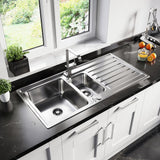 Astini Vicenza 1.5 Bowl Brushed Stainless Steel Kitchen Sink & Waste AS5360