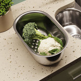 Astini Renzo 1.5 Bowl Brushed Stainless Steel Undermount Kitchen, Sink Waste & Colander LHSB