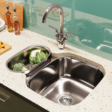 Astini Renzo 1.5 Bowl Brushed Stainless Steel Undermount Reversible Kitchen Sink, Waste & Colander