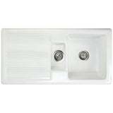 Astini Canterbury 150 1.5 Bowl Gloss White Ceramic Kitchen Sink & Colonial Tap