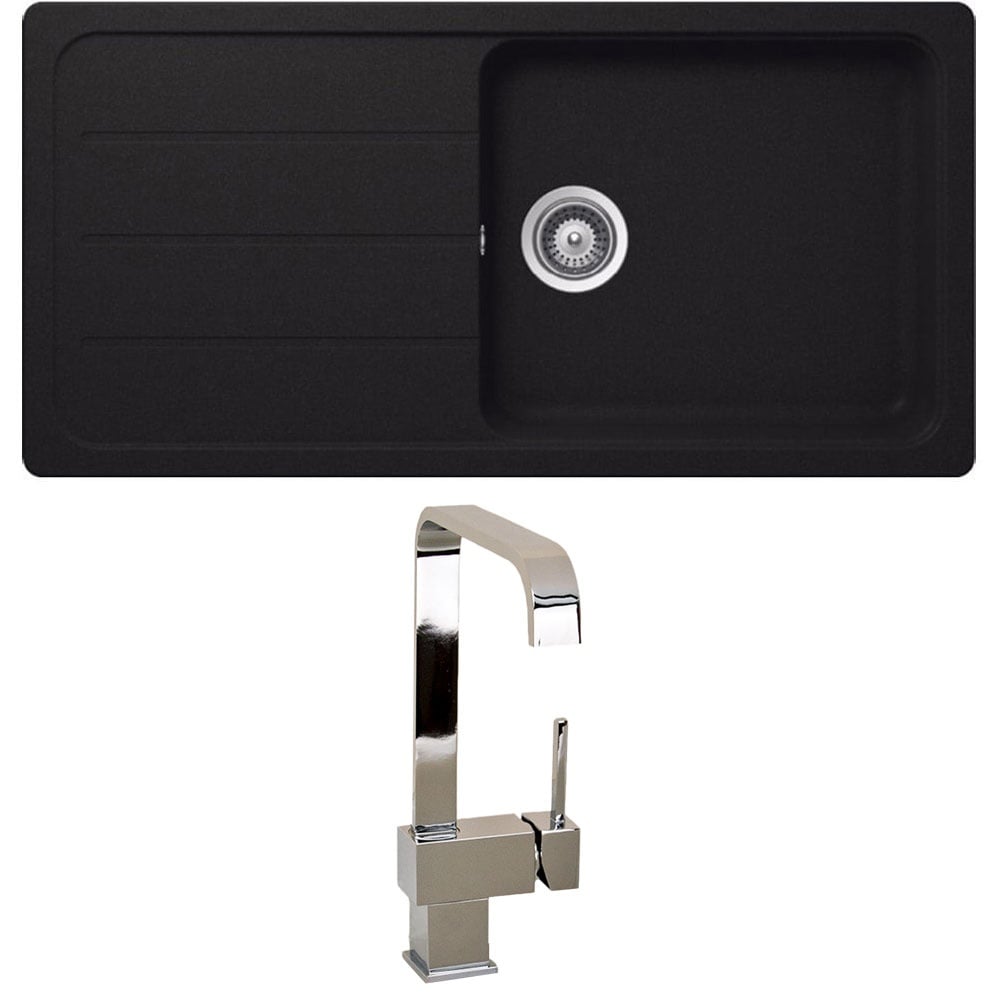 Astini Elmo 100L 1.0 Bowl Granite Reversible Kitchen Sink & 5E Tap