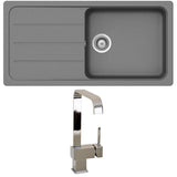 Astini Elmo 100L 1.0 Bowl Granite Reversible Kitchen Sink & 5E Tap