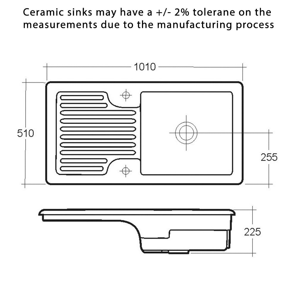 Astini Canterbury 100 1 Bowl Gloss White Ceramic Kitchen Sink & Colonial Tap