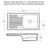 Astini Canterbury 100 1 Bowl Gloss White Ceramic Kitchen Sink & Colonial Tap