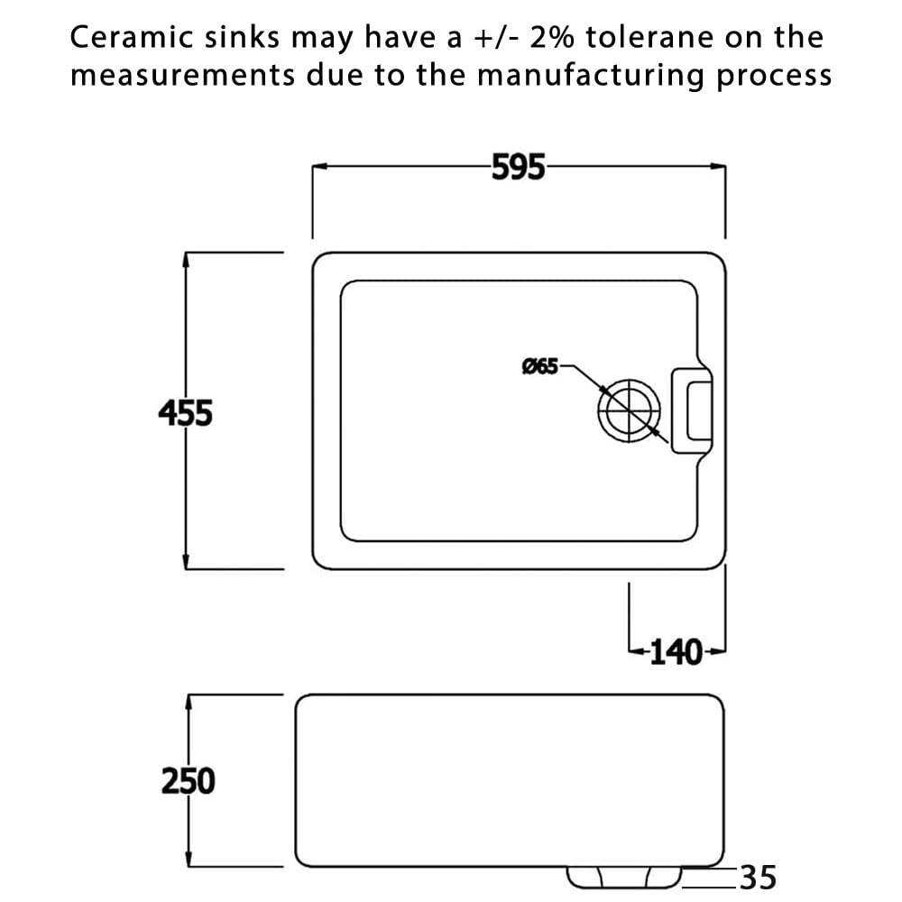 Astini Belfast 100 1.0 Bowl White Ceramic Kitchen Sink, Waste & Colonial Tap