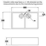 Astini Belfast 800 2.0 B Ceramic Kitchen Sink, Waste & Colonial 7018/CP/WL Tap