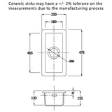 Astini Hampton 150 1.5 Bowl White Ceramic Undermount Kitchen Sink with Waste