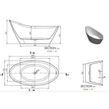 Astini Scoop Single Ended Freestanding 1500x720mm Bath Tub & Waste
