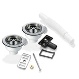 2x 90mm Waste and Overflow Kit for Astini, RAK, Rangemaster Ceramic Sinks