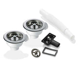 2x 90mm Strainer Waste & Overflow for Astini, RAK, Rangemaster Ceramic Sink