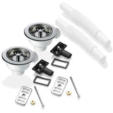 2x 90mm Strainer Waste and Overflow Set for Astini RAK Rangemaster Ceramic Sink