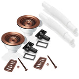 2x 90mm Strainer Waste and Overflow Set for Astini RAK Rangemaster Ceramic Sink