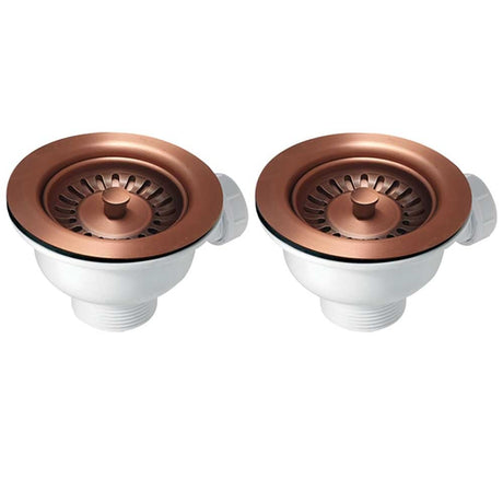 2x 90mm Basket Strainer Waste for Astini, RAK, Rangemaster Ceramic Sink