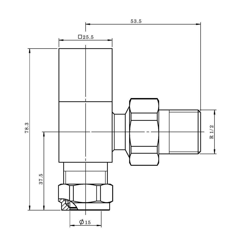 Astini Cubic Chrome Angled Radiator Valves TIS0045