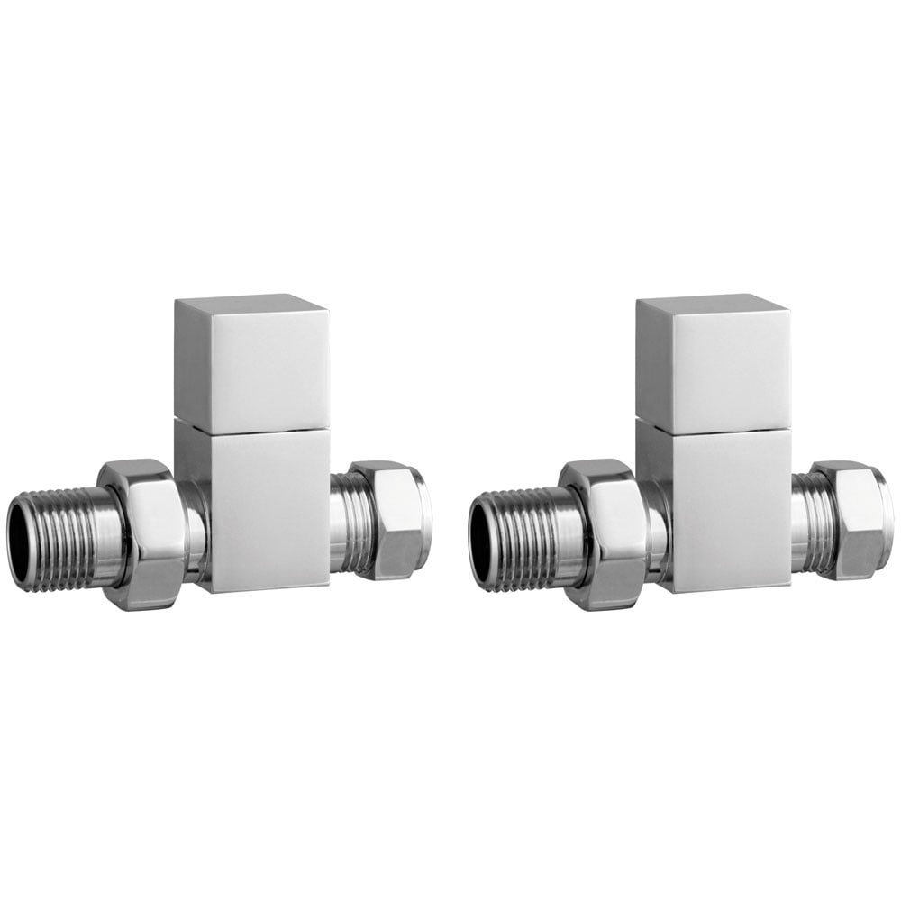 Astini Cubic Chrome Straight Radiator Valves TIS0046