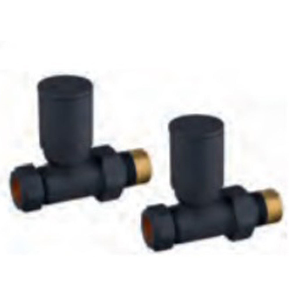Astini Modern Black Straight Towel Rail Valves TIS0199