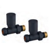 Astini Modern Black Straight Towel Rail Valves TIS0199