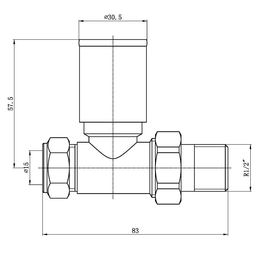 Astini Modern Black Straight Towel Rail Valves TIS0199