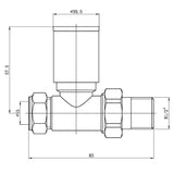 Astini Modern Black Straight Towel Rail Valves TIS0199