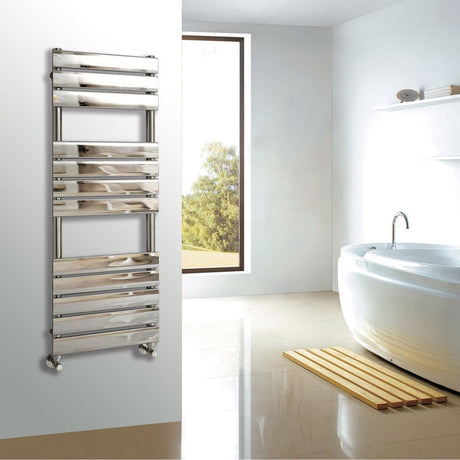 Astini Queenstown 1200x450mm Chrome 400W Designer Heated Towel Rail TIS2073