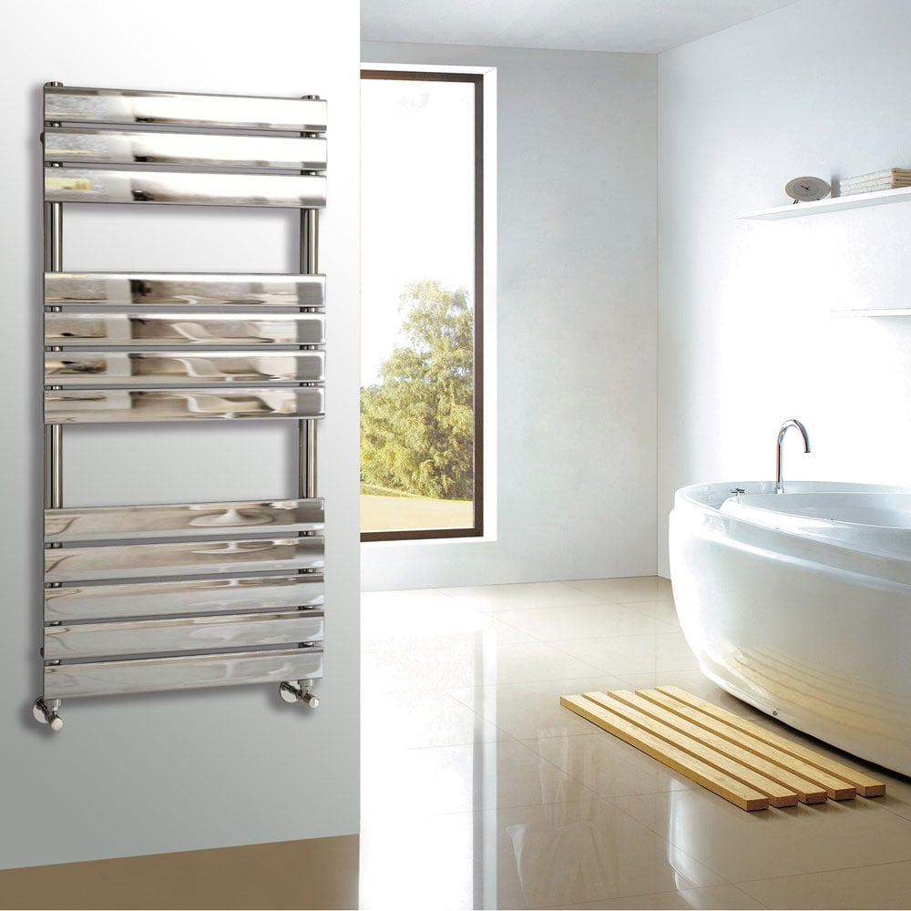 Astini Queenstown 1200x600mm Chrome 500W Designer Heated Towel Rail TIS2077
