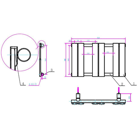 Astini Queenstown 650x400mm White 250W Designer Radiator Heated Towel Rail TIS2079