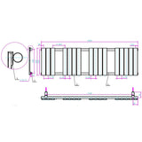 Astini Queenstown 1600x450mm Grey 750W Designer Heated Towel Rail TIS2092