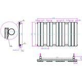 Astini Queenstown 1000x600mm Grey 400W Designer Heated Towel Rail TIS2094