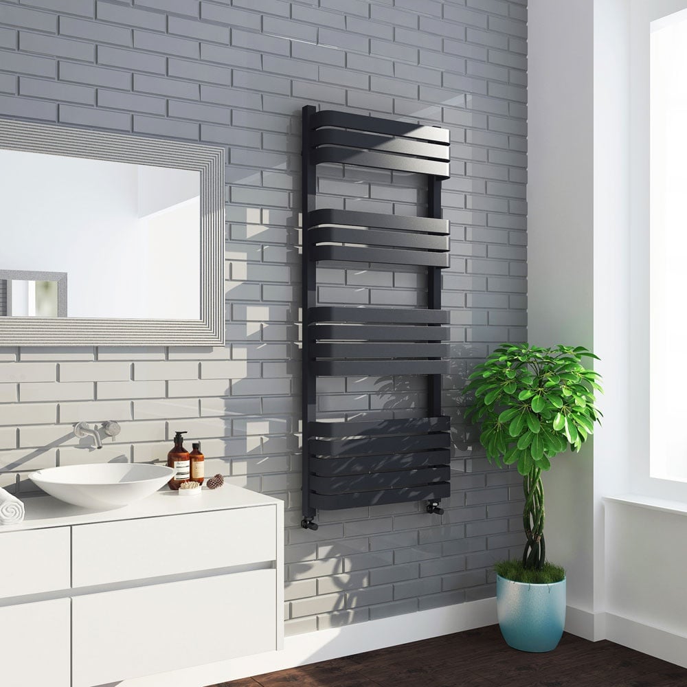 Astini Auckland 1200x500mm Anthracite 600W Ladder Heated Towel Rail TIS2130