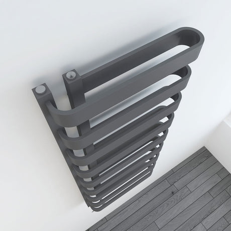 Astini Lyttelton Offset 800x1200mm Grey 750W Designer Heated Towel Rail TIS2140