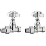 Astini Traditional Chrome Cross Head Straight Radiator Valves TIS0048