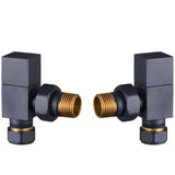Astini Cubic Anthracite Angled Radiator Valves TIS0164
