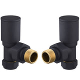 Astini Modern Anthracite Angled Towel Rail Valves TIS0166