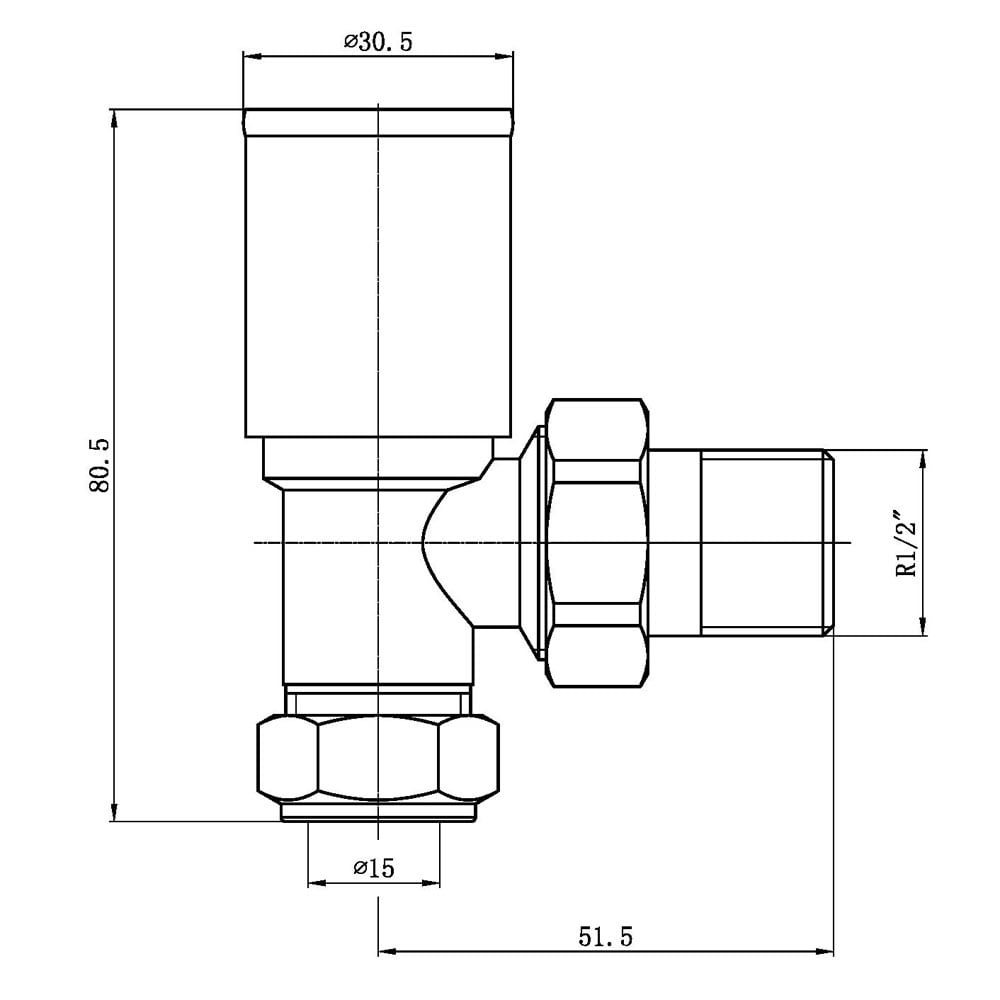 Astini Modern Anthracite Angled Towel Rail Valves TIS0166
