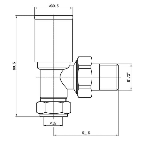 Astini Modern Anthracite Angled Towel Rail Valves TIS0166