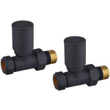 Astini Modern Anthracite Straight Towel Rail Valves TIS0167