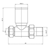Astini Modern Anthracite Straight Towel Rail Valves TIS0167