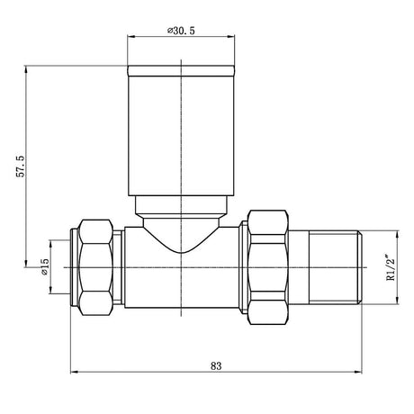Astini Modern Anthracite Straight Towel Rail Valves TIS0167