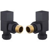 Astini Cubic Black Angled Radiator Valves TIS0169