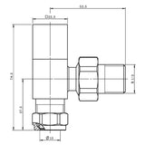 Astini Cubic Black Angled Radiator Valves TIS0169