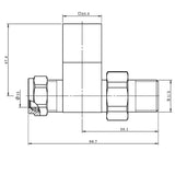 Astini Cubic Black Straight Radiator Valves TIS0170