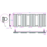 Astini Queenstown 1600x600mm Grey 950W Designer Heated Towel Rail TIS2096