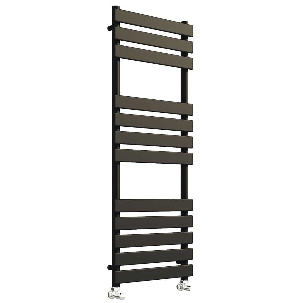Astini Queenstown 1200x450mm Orca Black 600W Designer Radiator Heated Towel Rail TIS2133