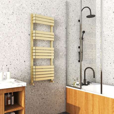 Astini Auckland 1200x500mm Brushed Brass 600W Ladder Heated Towel Rail TIS2145