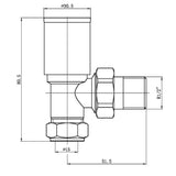 Astini Modern Black Angled Towel Rail Valves TIS0198