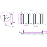 Astini Queenstown 1000x450mm Grey 300W Designer Heated Towel Rail TIS2090