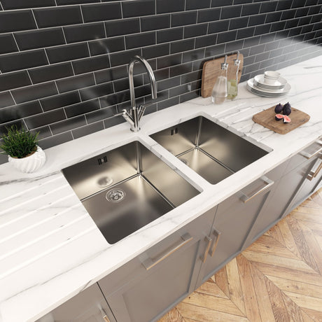 Astini Serena 2.0 Bowl Stainless Steel Undermount Kitchen Sink & Waste4034+4034