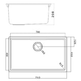 Astini Scuti 1.0 XL Bowl SMC Synthetic Inset/Undermount Kitchen Sink