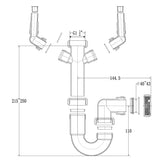 Astini RAK Rangemaster 1.5 Bowl Waste, Overflow & Plumbing Kit for Kitchen Sinks
