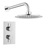 Astini Chrome Round Concealed Thermostatic Shower Valve, Head & Wall Arm TIS0009